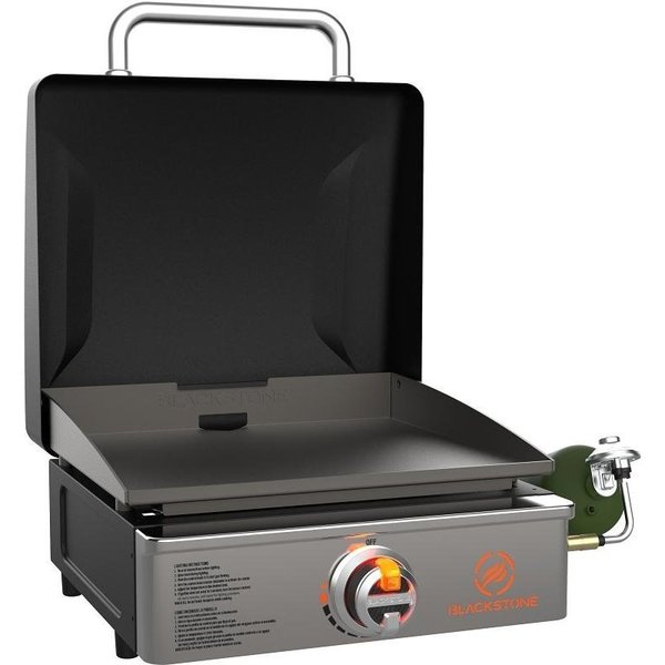 Blackstone ORIGINAL Series Tabletop Griddle with Hood, 12,500 Btu, Propane, 1Burner, Side Shelf Included No 1814